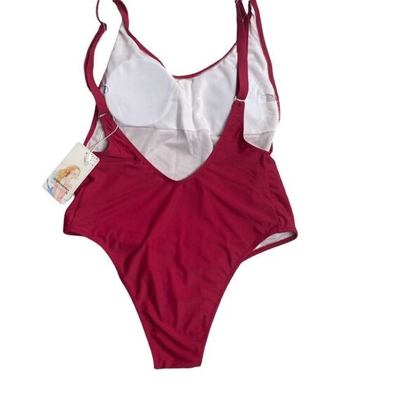 PRETTY GARDEN Red One Piece Swimsuit Size Large - Picture 2 of 10